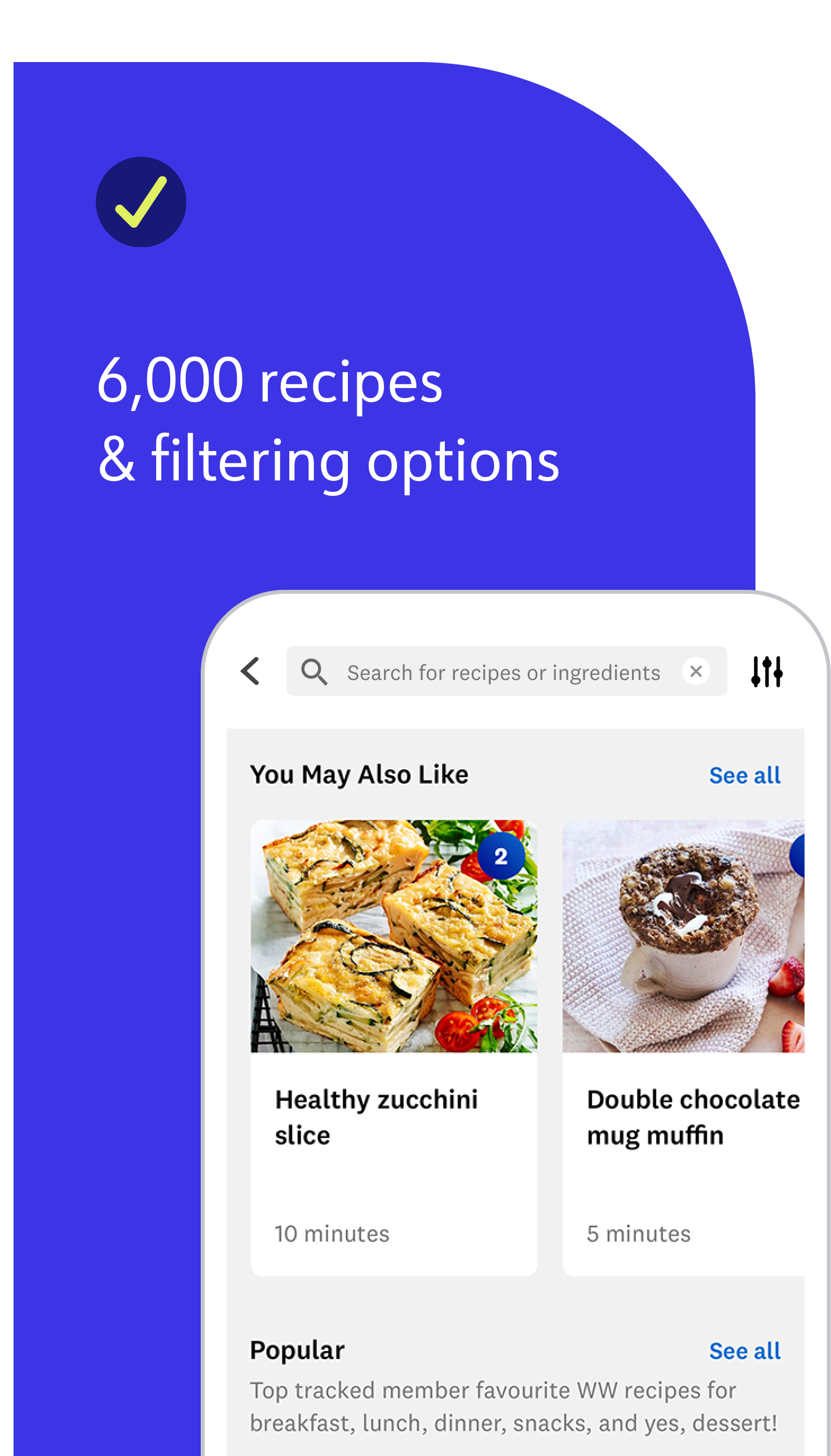 6000 recipes ajd filtering options 