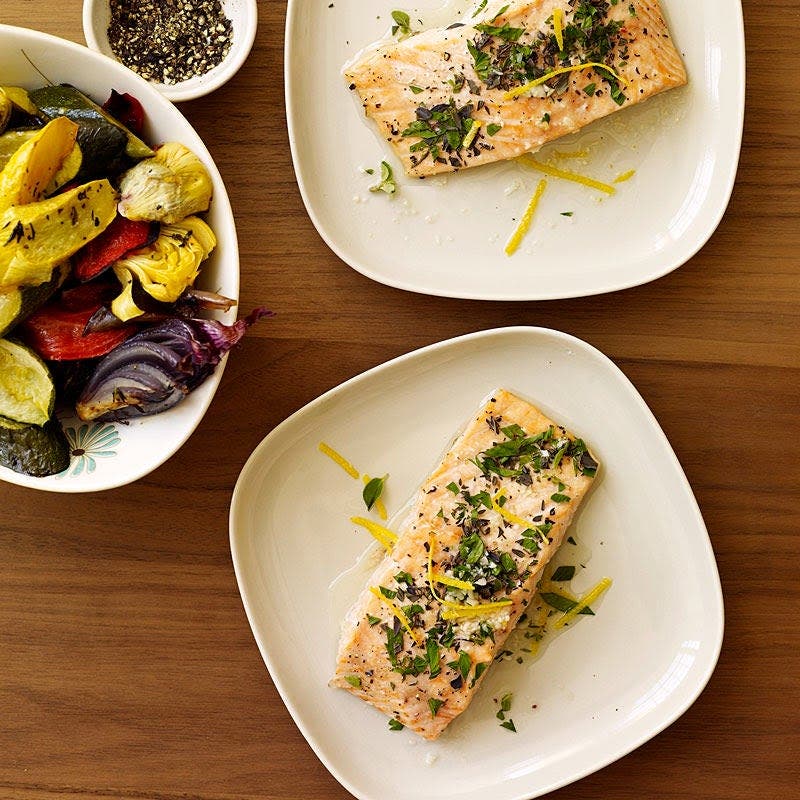 Lemon and herb roasted salmon