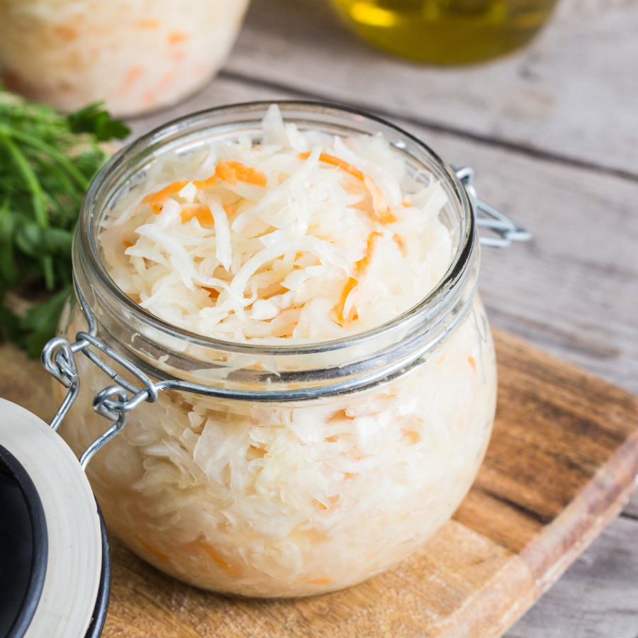 Sauerkraut in jar