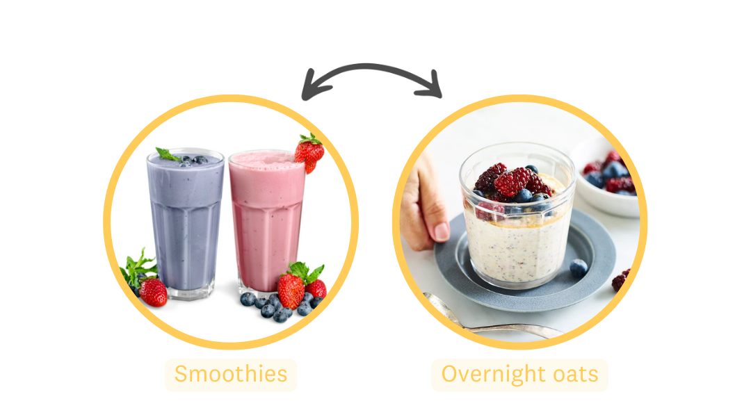 Swap smoothies for overnight oats