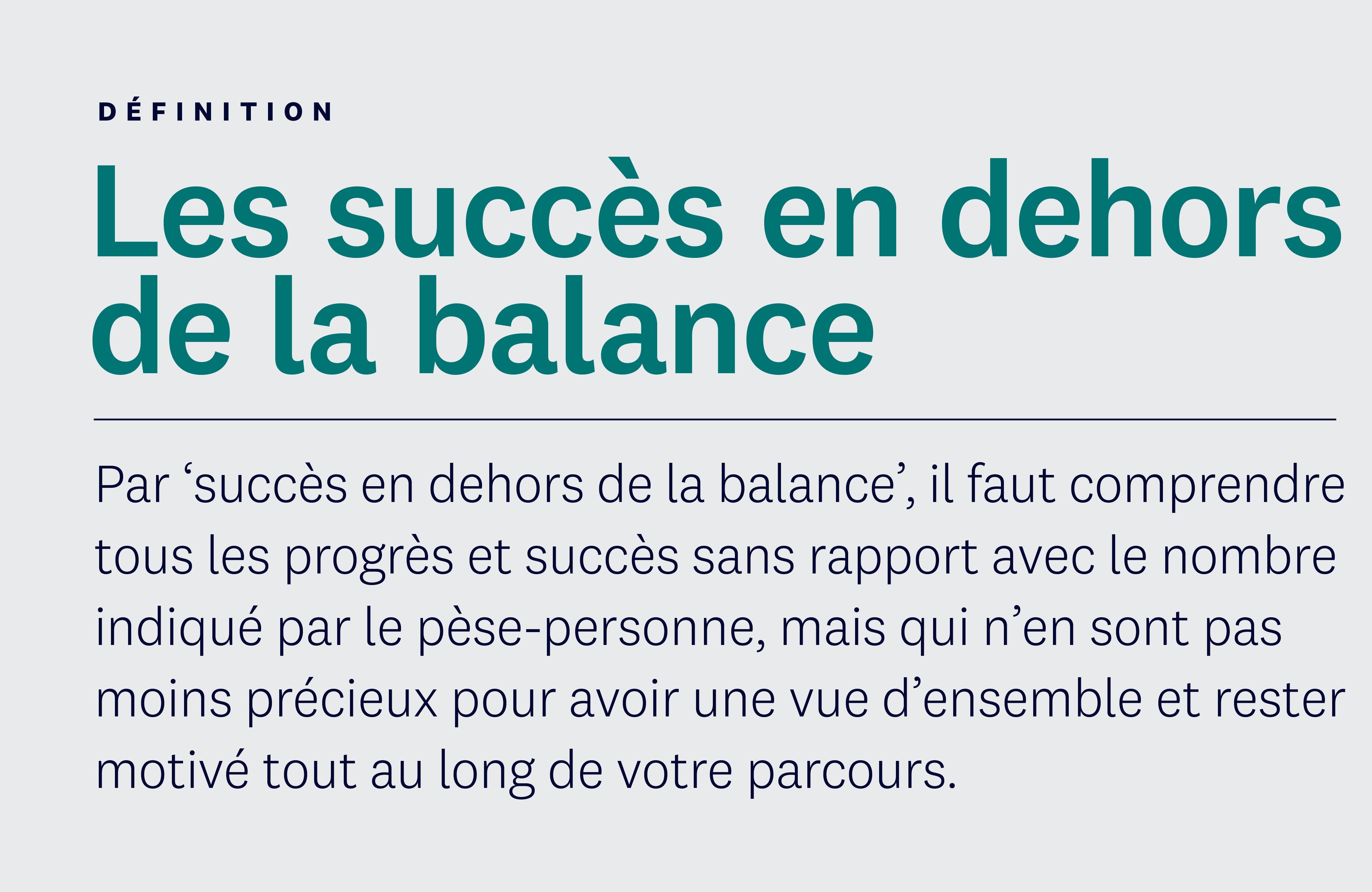 Les succès en dehors de la balance Les succès en dehors de la balance