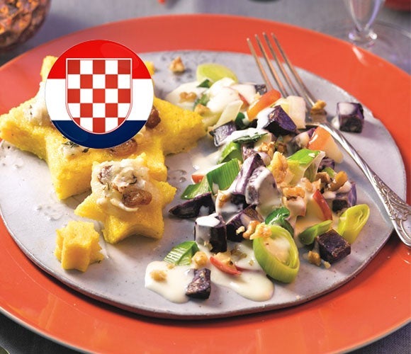 Étoiles de polenta gratinées aux poireaux