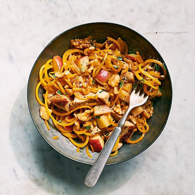 Butternut Squash Noodles with Turkey, Apples &amp; Thyme