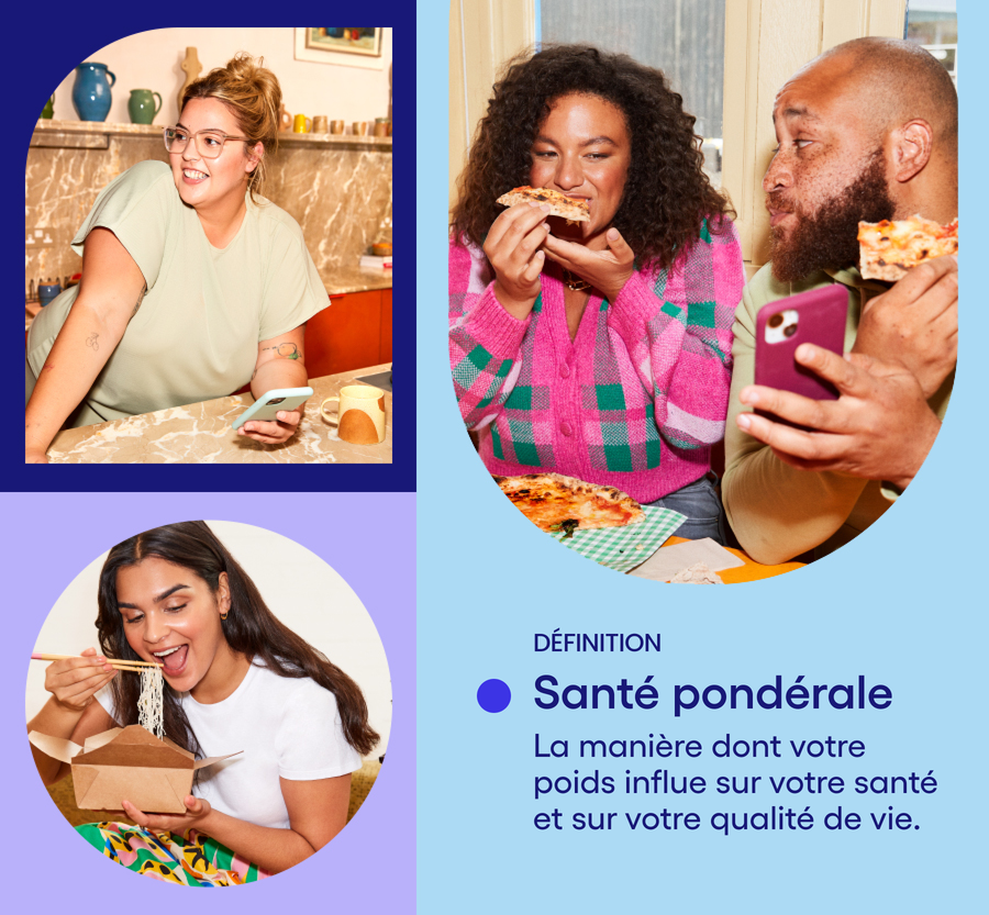 DÉFINITION Santé pondérale La manière dont votre poids influe sur votre santé et sur votre qualité de vie.