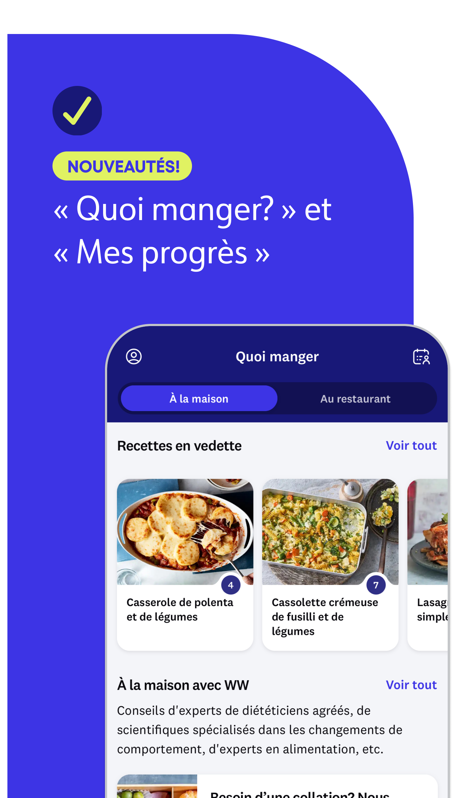 NOUVEAUTÉS ! "Quoi manger et "Mes progrès"