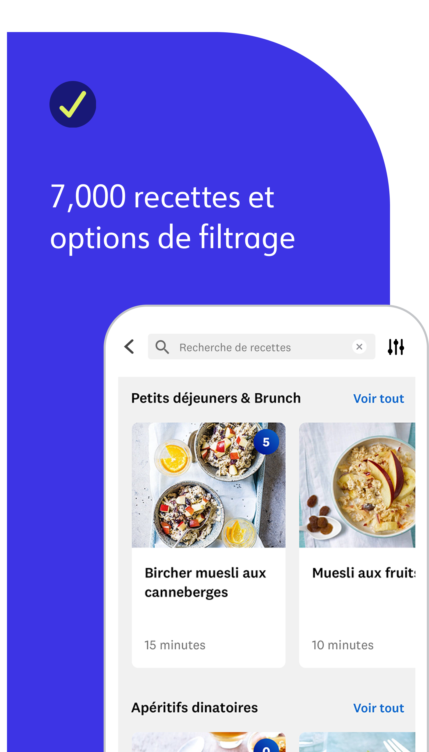 7,000 recettes et options de filtrage