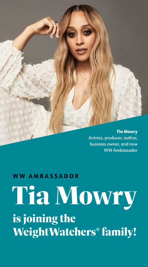 WW Ambassador Tia Mowry, who is also an actress, producer, author, and business owner