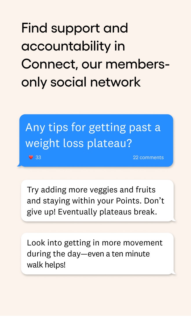 Find support and accountability in Connect, our members-only social network 