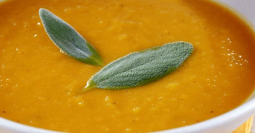 Soupe aux pommes et courge