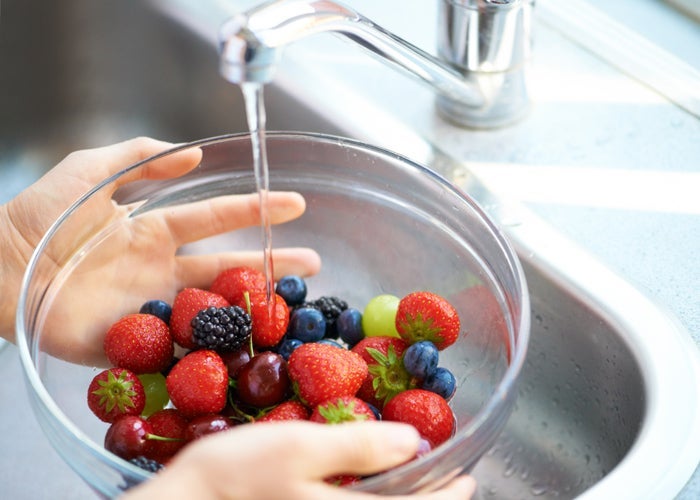 Berries being washed