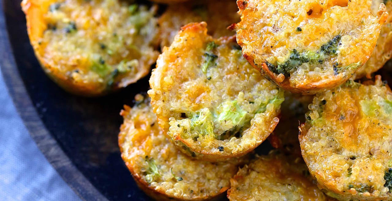 Broccoli and Cheddar Quinoa Bites