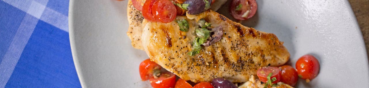 Grilled Chicken with Puttanesca Sauce