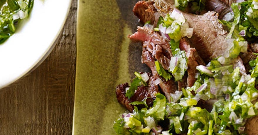 Cuban Flank Steak with Fresh Herb Sauce