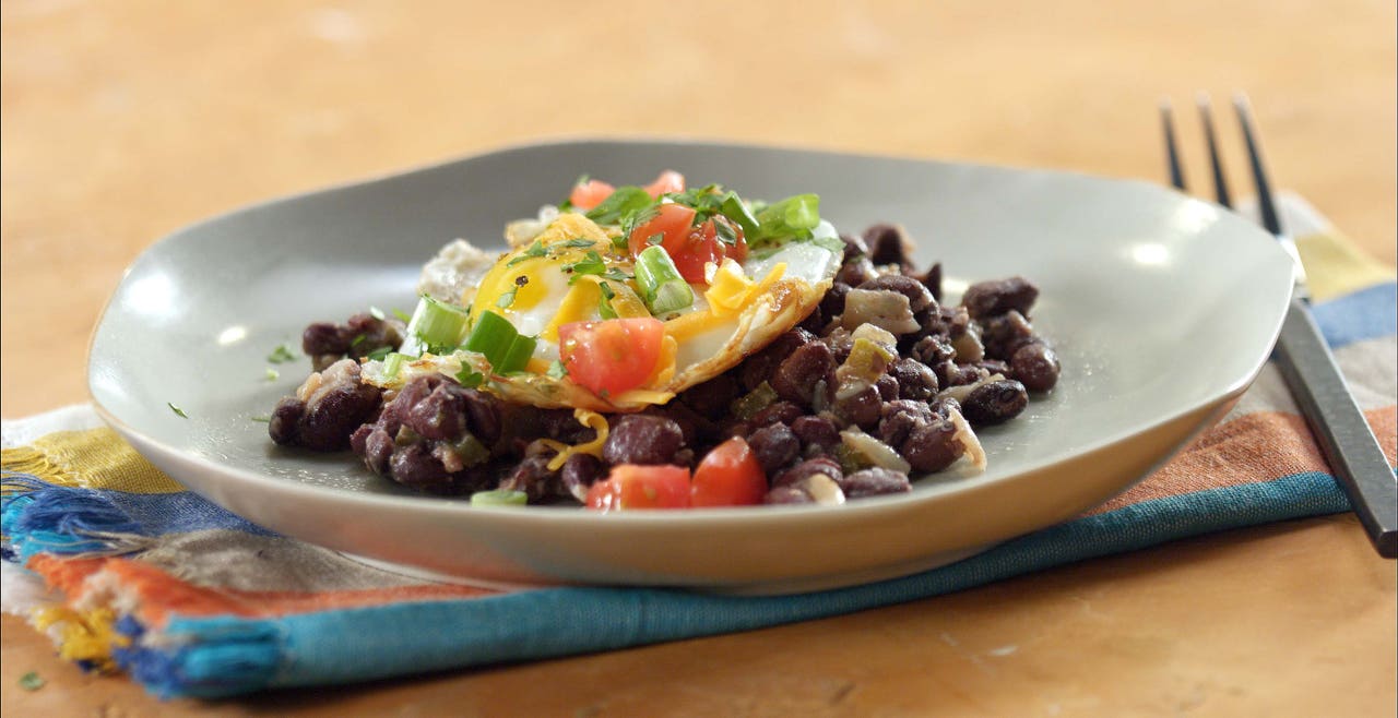Southwest Inspired Black Beans and Eggs