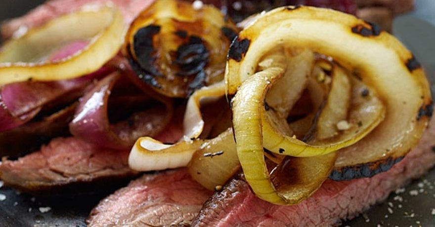 Flank Steak with Triple-Grilled Onions