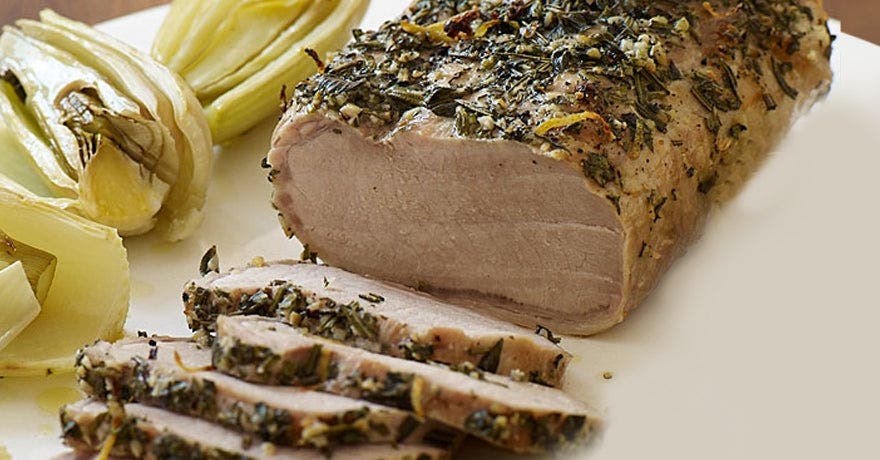 Greek-Style Pork Loin with Fennel, Lemon and Herbs