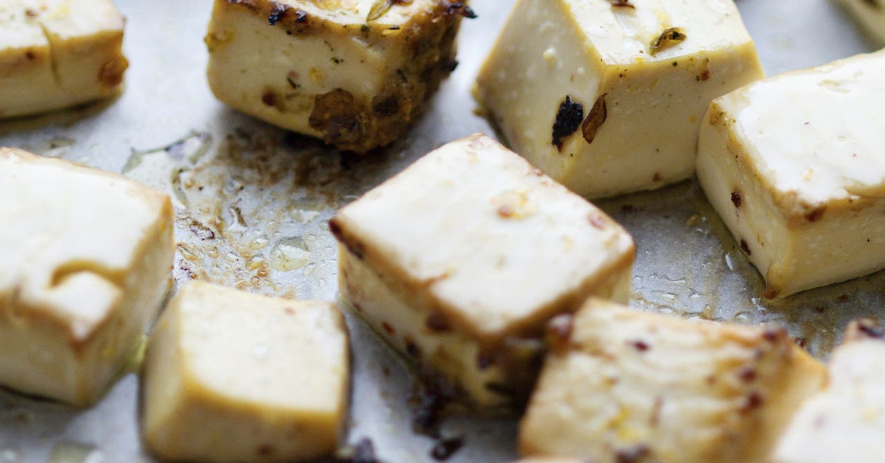 Gros plan sur le tofu