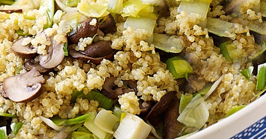 Quinoa with Leeks and Mushrooms
