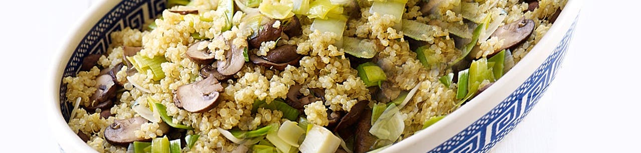 Quinoa with Leeks and Mushrooms