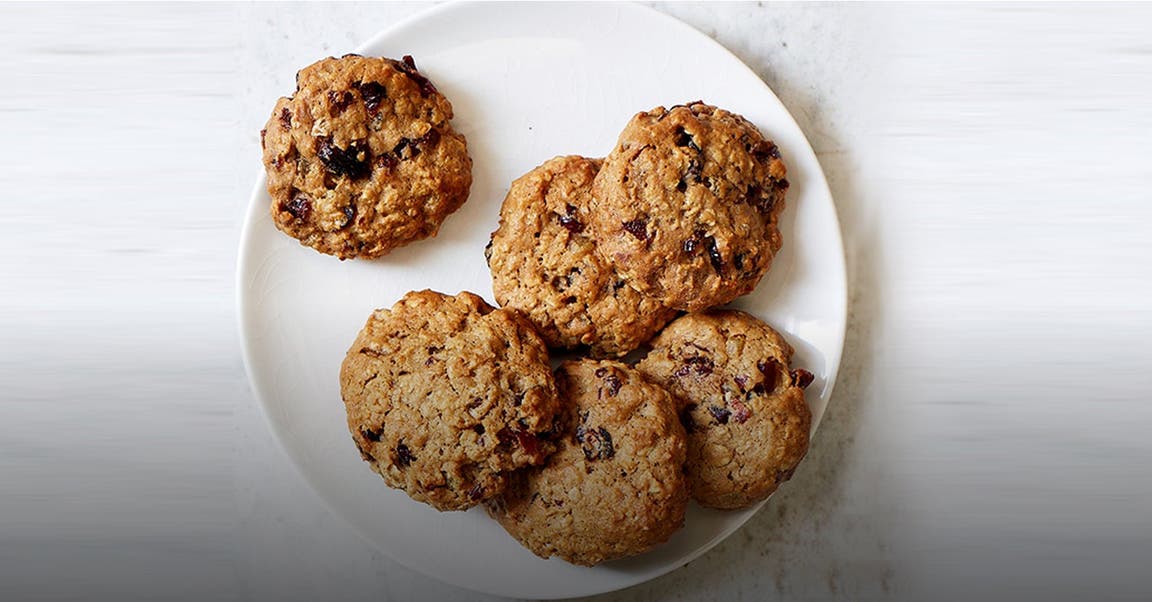 Biscuits à l’avoine, aux canneberges et au gingembre
