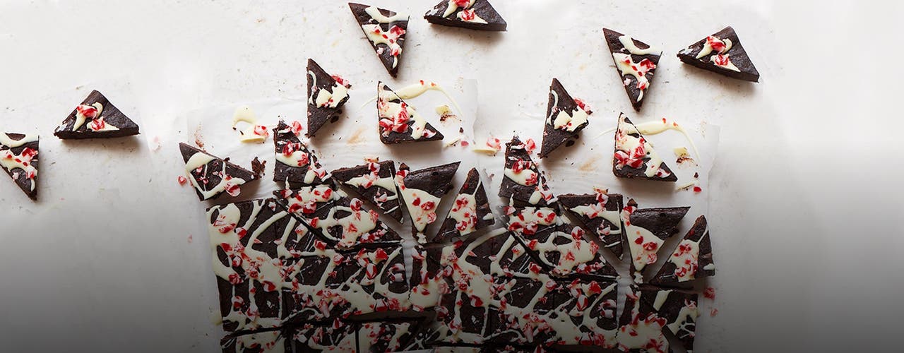 Chocolaty Candy-Cane Triangles