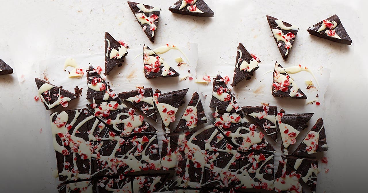 Chocolaty Candy-Cane Triangles