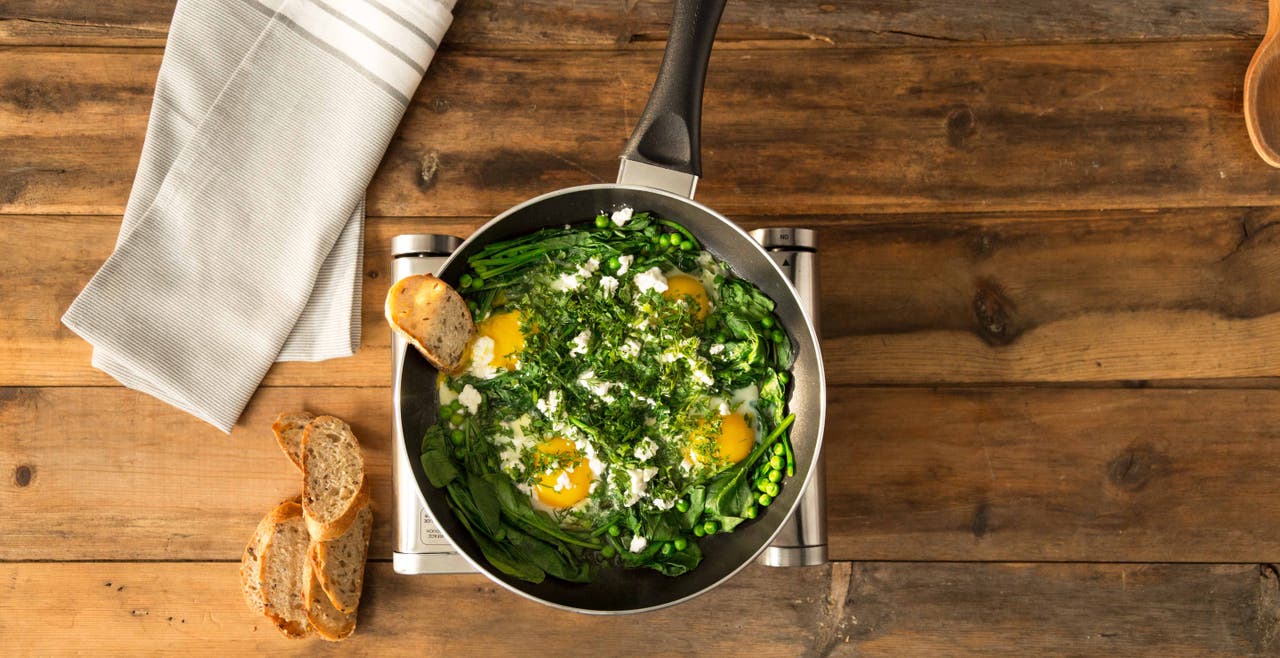 Skillet Eggs Four Ways