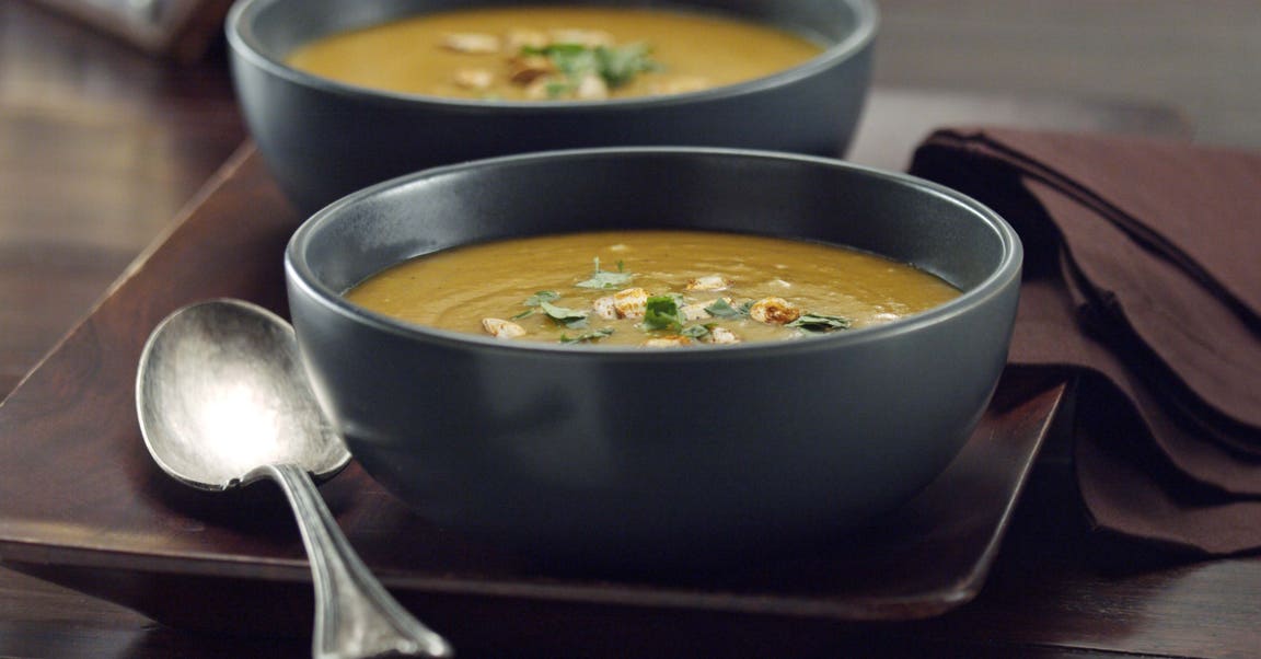 <strong>Recette : Soupe à la courge musquée rôtie</strong>