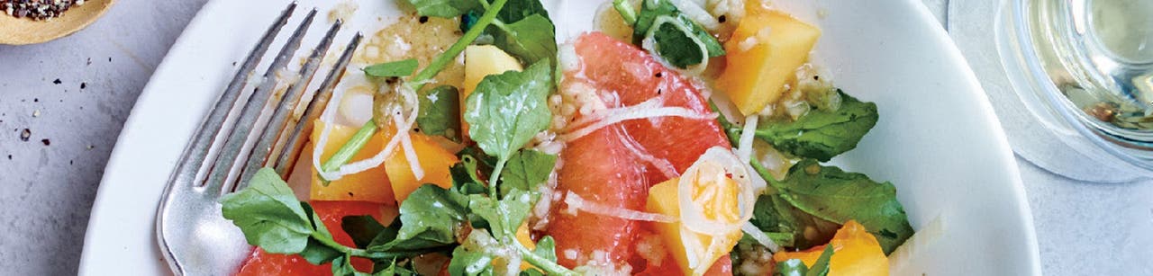 <strong>Salade de cresson avec pamplemousse et papaye</strong>