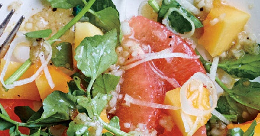 <strong>Salade de cresson avec pamplemousse et papaye</strong>