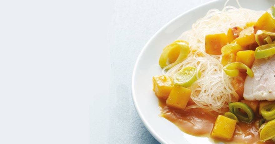 Curry-Fisch-Pfanne mit Mango