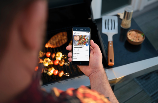 Ansicht über die Schulter auf ein Grillrezept in der WW App