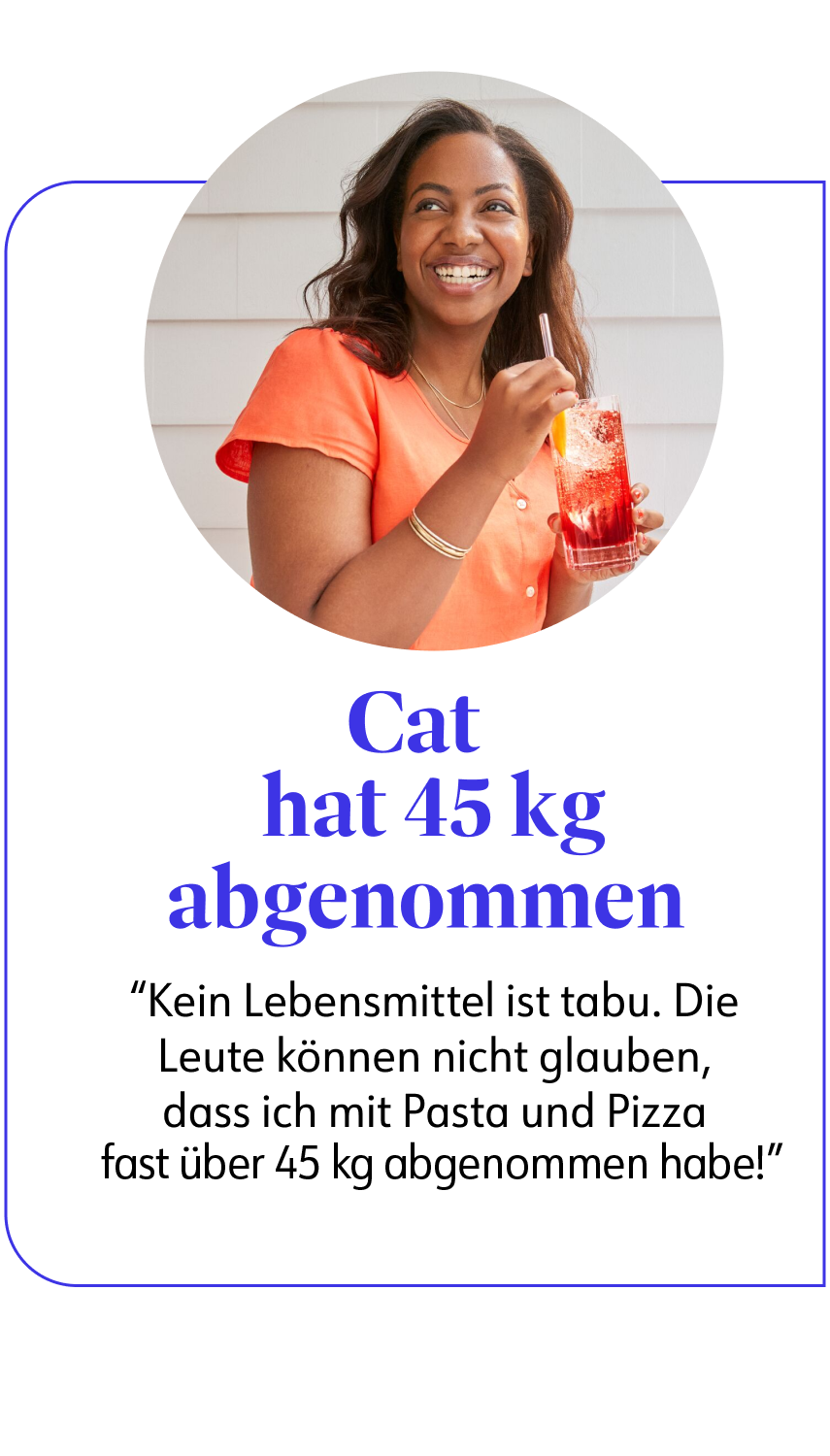 Cat hat 45 kg mit WW abgenommen. Sie berichtet: Es gibt keine verbotenen Lebensmittel. Ich habe mit Nudeln und Pizza abgenommen!