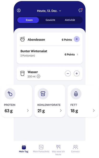 app screen that highlights protein, carbs, and fat