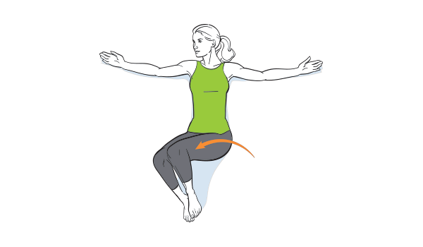 Exercice de Pilates: roulements de hanches Exercice de Pilates: roulements de hanches