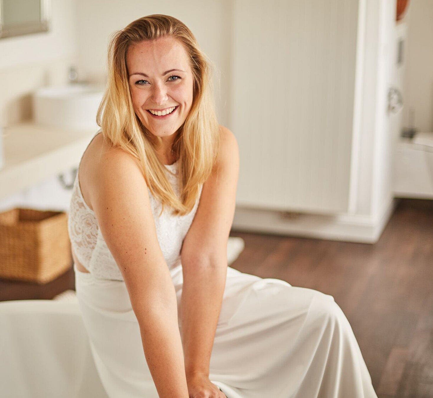 WW Mitglied Verena im Hochzeitskleid