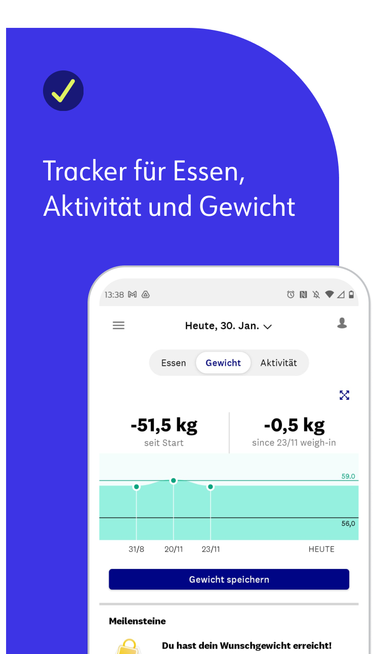 Tracker für Essen, Aktivität und Gewicht