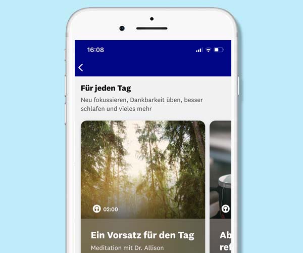 Vorschau der vorgeschlagenen Audio-Coachings