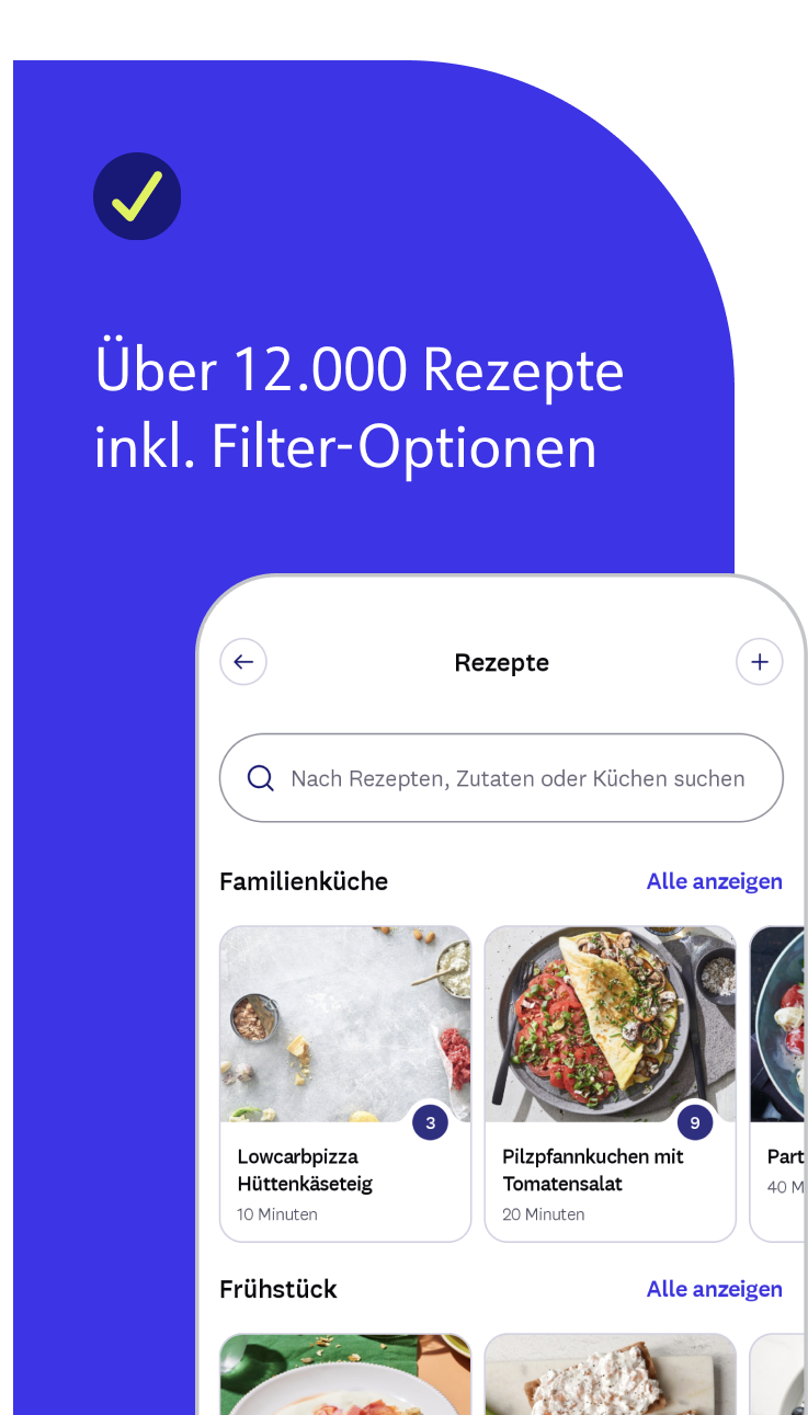 Über 12,000 Rezepte inkl. Filter-Optionen