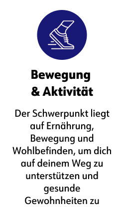 Bewegung &amp; Aktivität   Der Schwerpunkt liegt auf Ernährung, Bewegung und Wohlbefinden, um dich auf deinem Weg zu unterstützen und gesunde Gewohnheiten zu entwickeln.