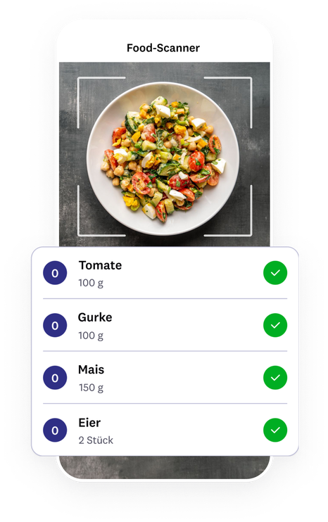 app preview of the food scanner