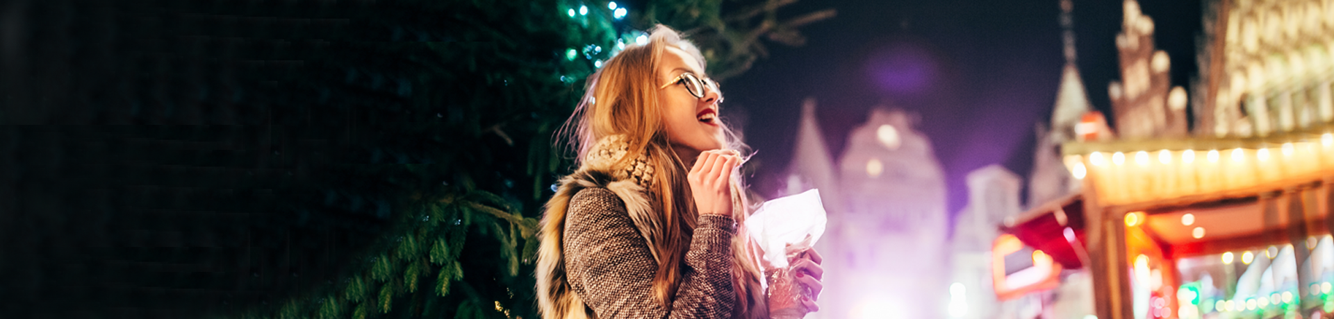 Schlemmen<br>auf dem Weihnachtsmarkt. Punktefreundlich durch den Tag.