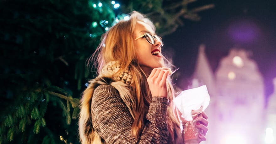 Schlemmen<br>auf dem Weihnachtsmarkt. Punktefreundlich durch den Tag.