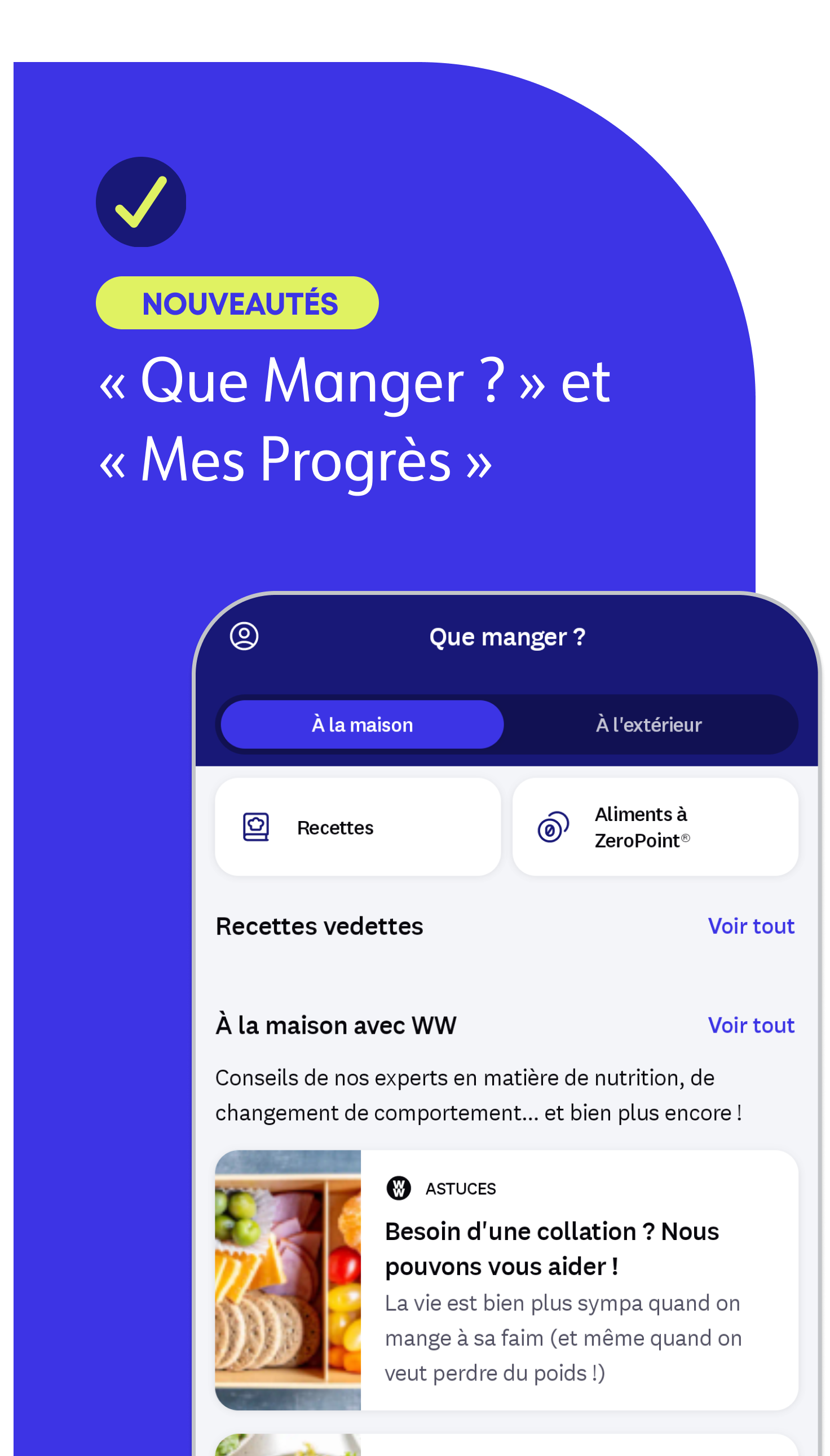 NOUVEAUTÉS ! "Que manger et "Mes progrès"