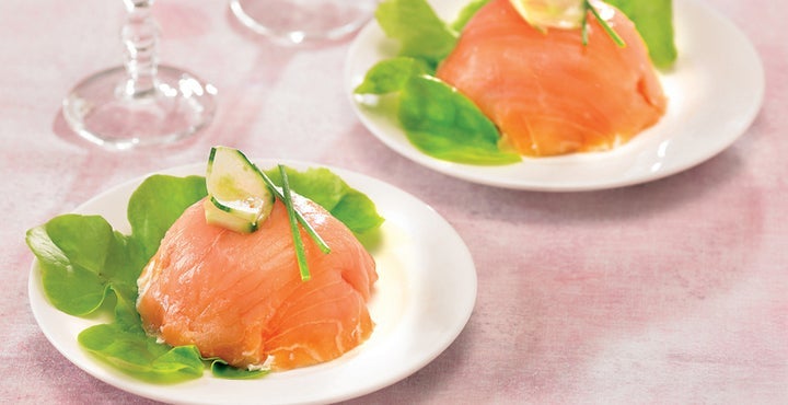 Charlottines de saumon au concombre