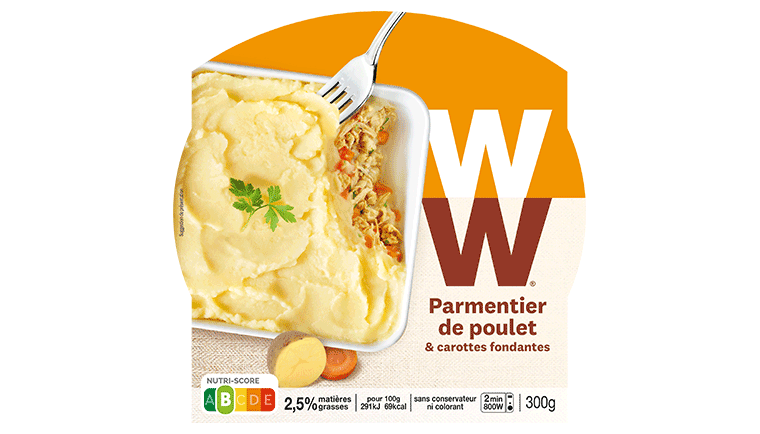 plat cuisiné parmentier de poulet weight watchers