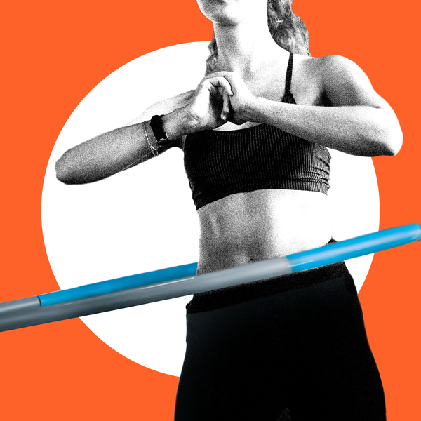 Woman using hula hoop