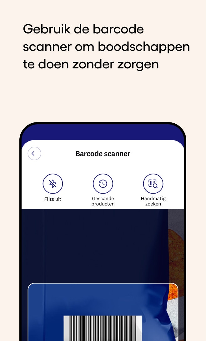 Gebruik de barcode scanner om boodschappen te doen zonder zorgen