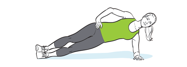 woman doing side plank