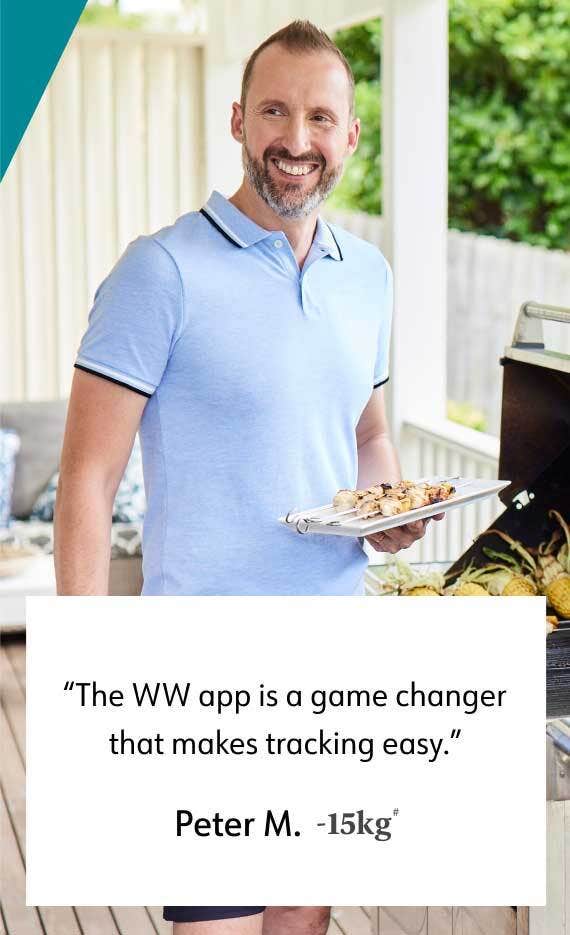 "The WW app is a game changer that makes tracking easy." Peter M. -15kg•